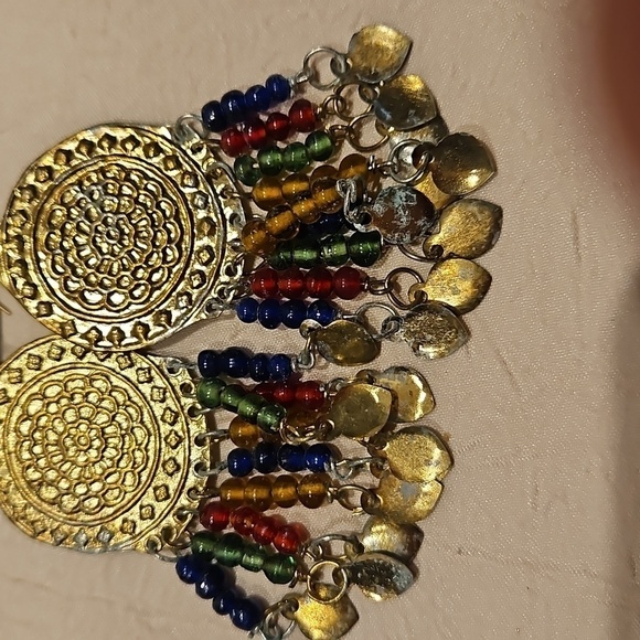 3 PAIRS of Vintage BOHOMINIAN BRASS Earrings - Picture 3 of 12